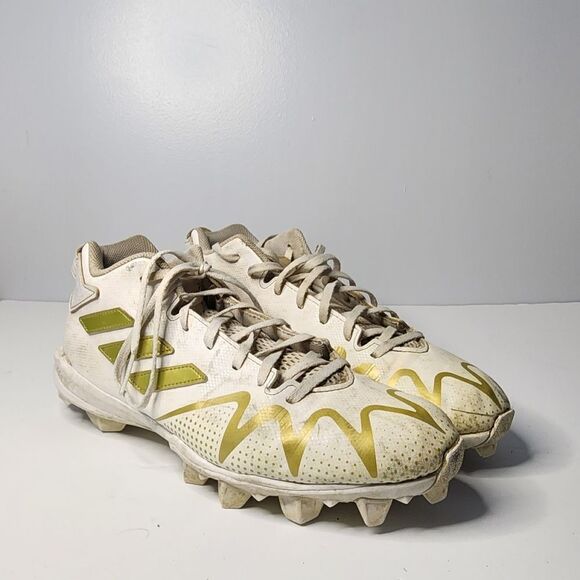 Adidas Men's Size 11 Freak Spark MD White-Gold Football Cleats Moulded GW3392 - Picture 1 of 7